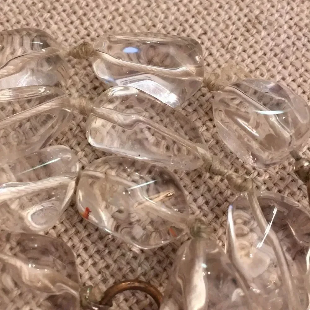 Polished Clear Quartz Gem Rock Necklace 17.75”
